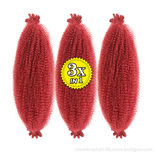 Private Label Crochet Ombre Wholesale Synthetic African Hair Extensions For Braids 3X Afro Spring Twist Braiding Hair